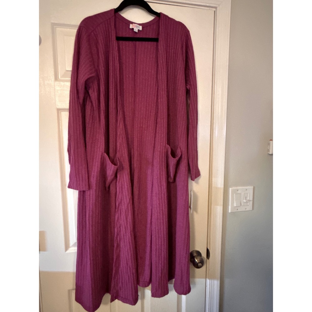 NWT Lularoe Sarah Duster Ribbed Magenta Size XL
